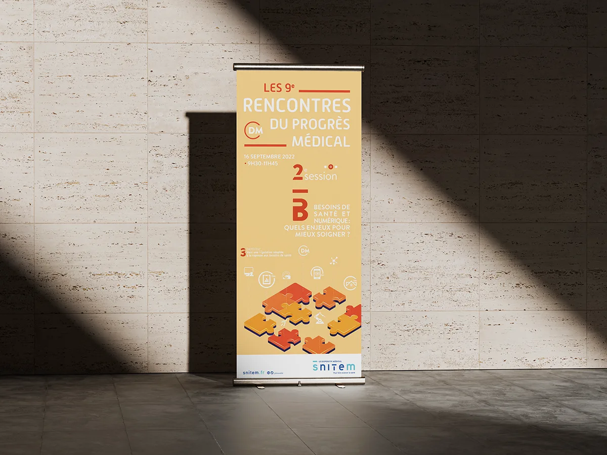 Mise en situation d'un kakémono événementiel de Snitem